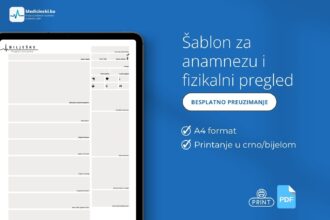 Besplatan PDF šablon za anamnezu i fizikalni pregled pacijenta, idealan za studente medicine i ljekare.