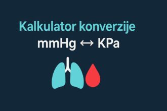 Online kalkulator za konverziju parcijalnih pritisaka pO₂ i pCO₂ iz mmHg u kPa u kontekstu acidobaznog statusa i ABG analize.