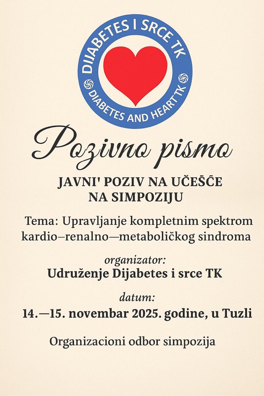Simpozij „Upravljanje kompletnim spektrom kardio–renalno–metaboličkog sindroma“ u Tuzli 2025. – Udruženje Dijabetes i srce TK